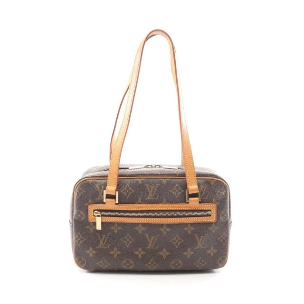 Louis Vuitton Cite Canvas Leather Monogram Shoulder Bag Brown